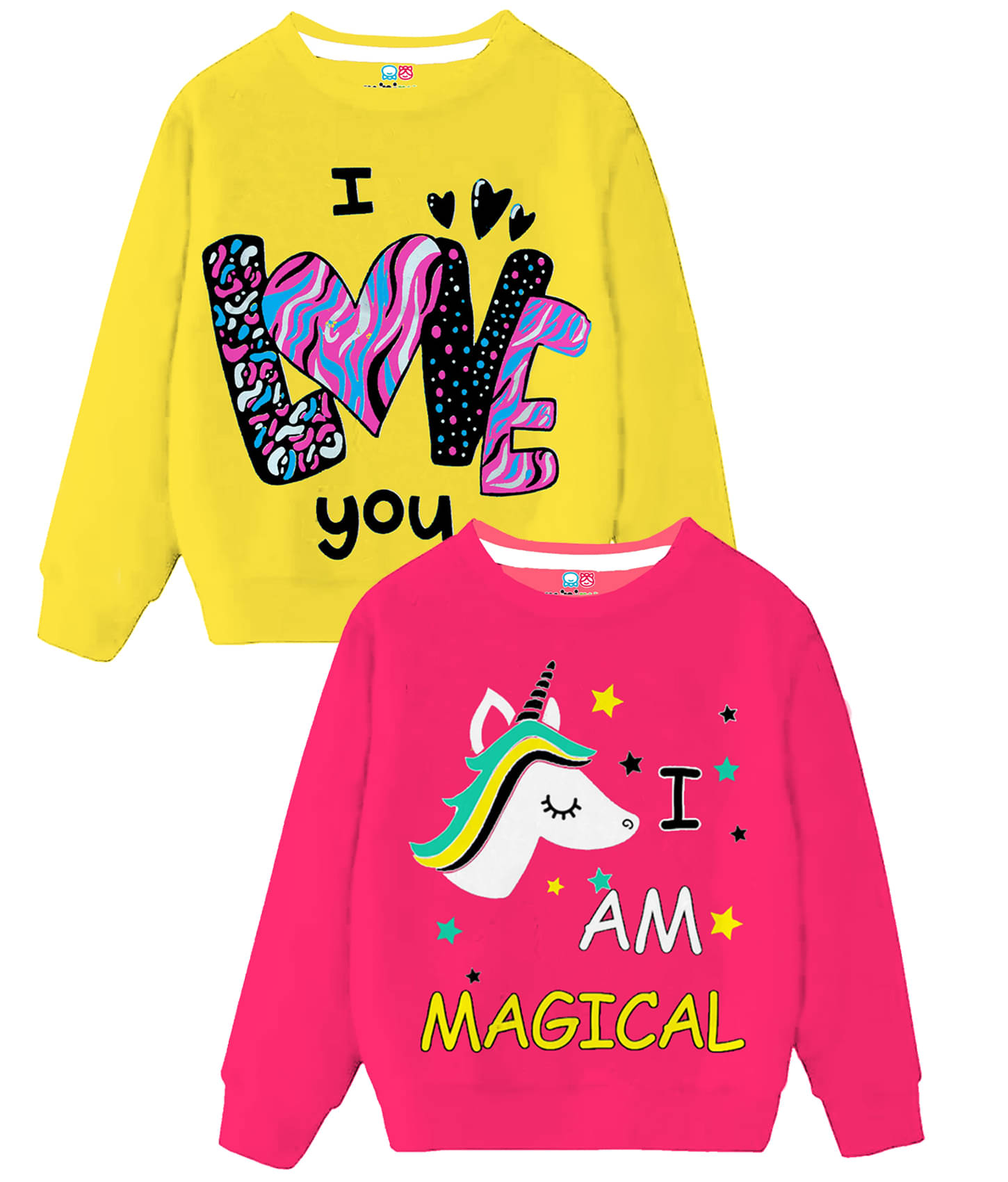     			MINI MYN Pack of 2 Girls Fleece Sweatshirt ( Yellow )