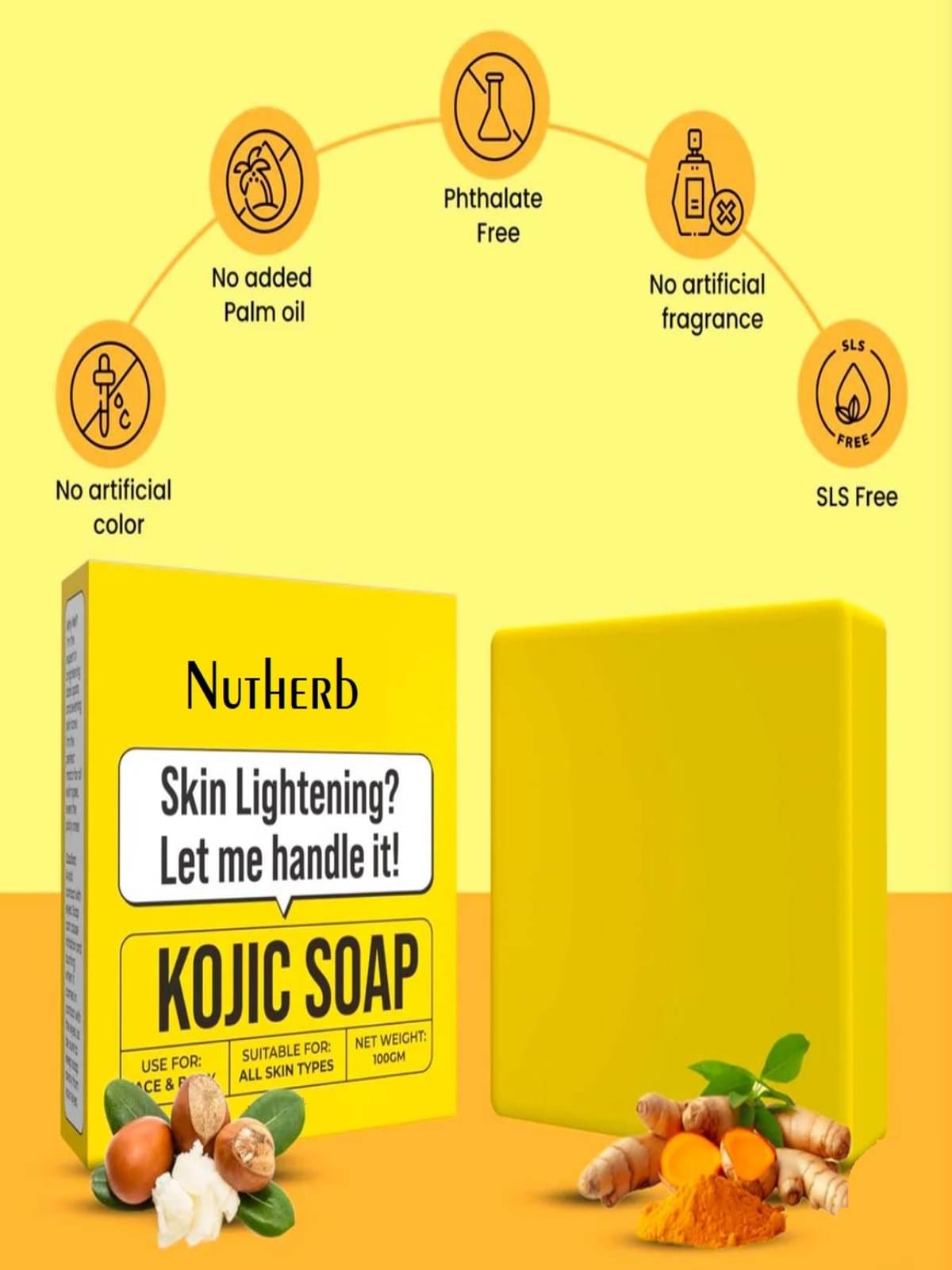    			NUTHERB Beauty Gharr Kojic Soap for All Skin Type ( Pack of 2 )