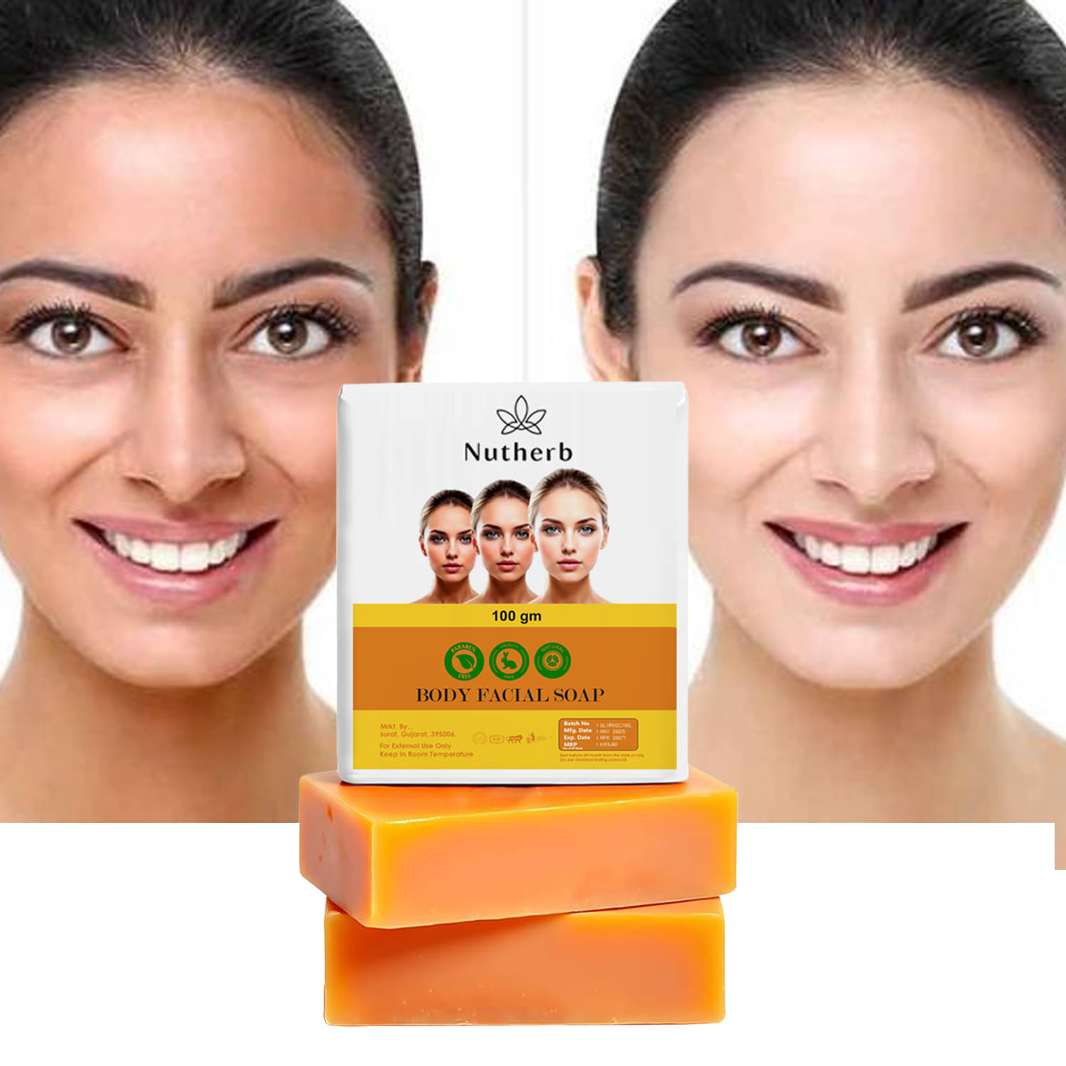     			NUTHERB Skin Whitening jiole Soap for All Skin Type ( Pack of 2 )