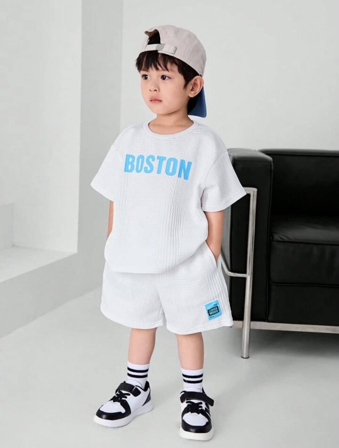     			Ramiaaz Pack of 1 Baby Boys Cotton Blend T-Shirt & Shorts Set ( White )