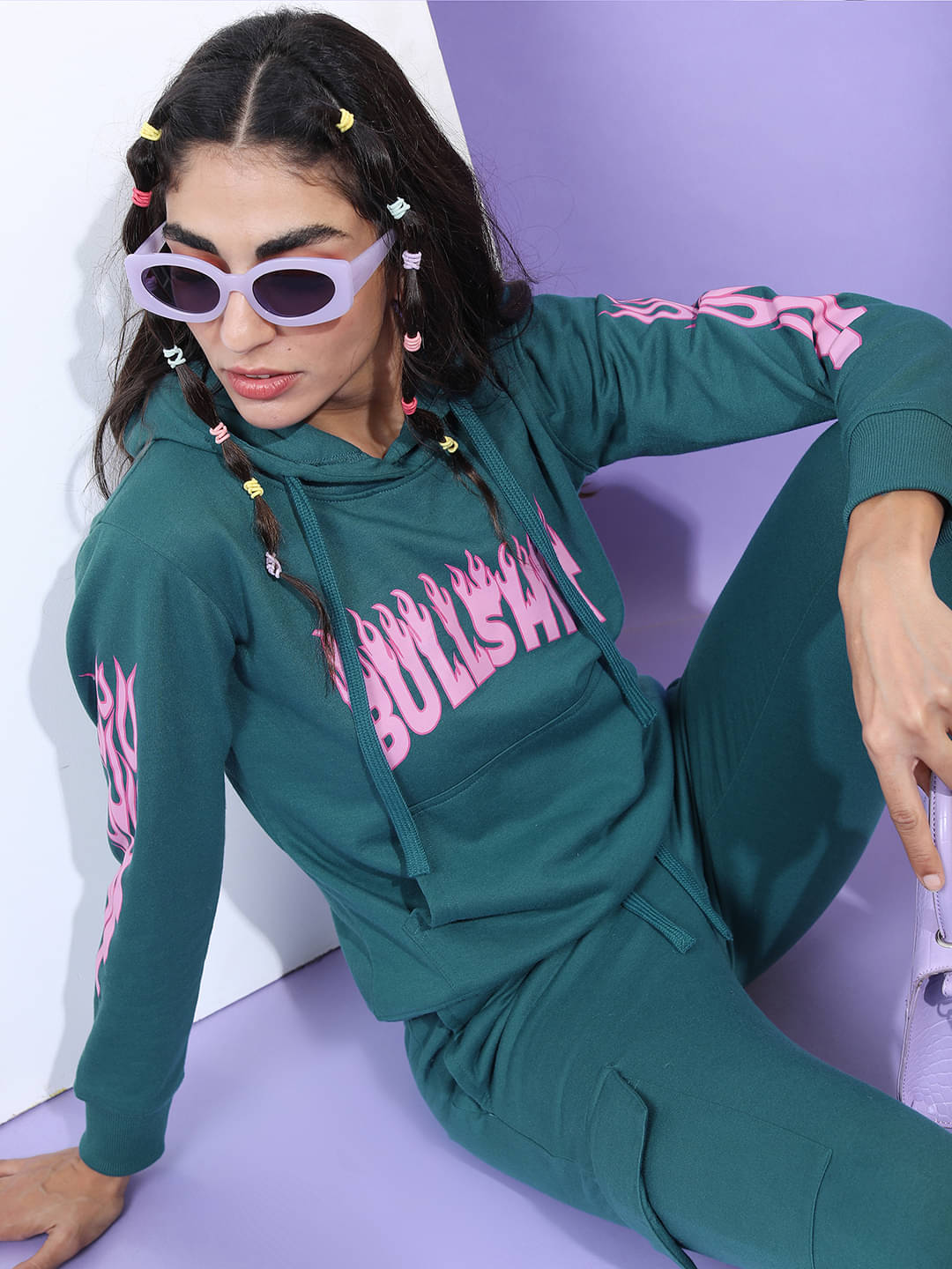     			Tokyo Talkies Cotton Blend Women's Hooded Sweatshirt ( Multi Color )