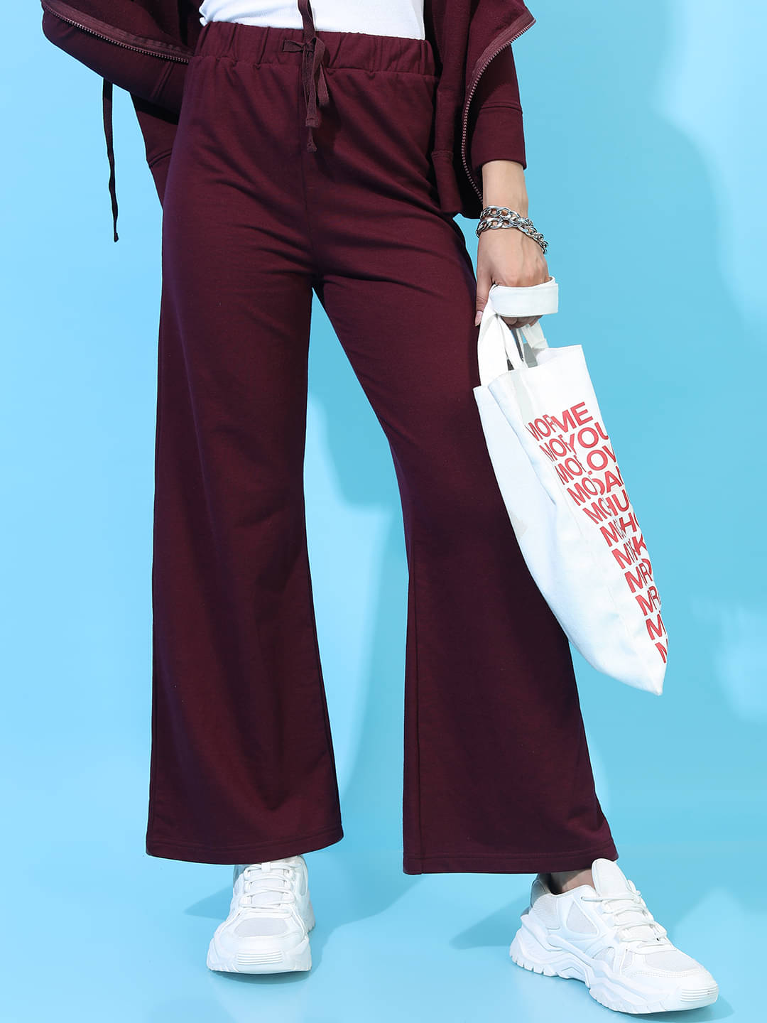     			Tokyo Talkies Maroon Cotton Blend Women's Cycling Trackpants ( Pack of 1 )