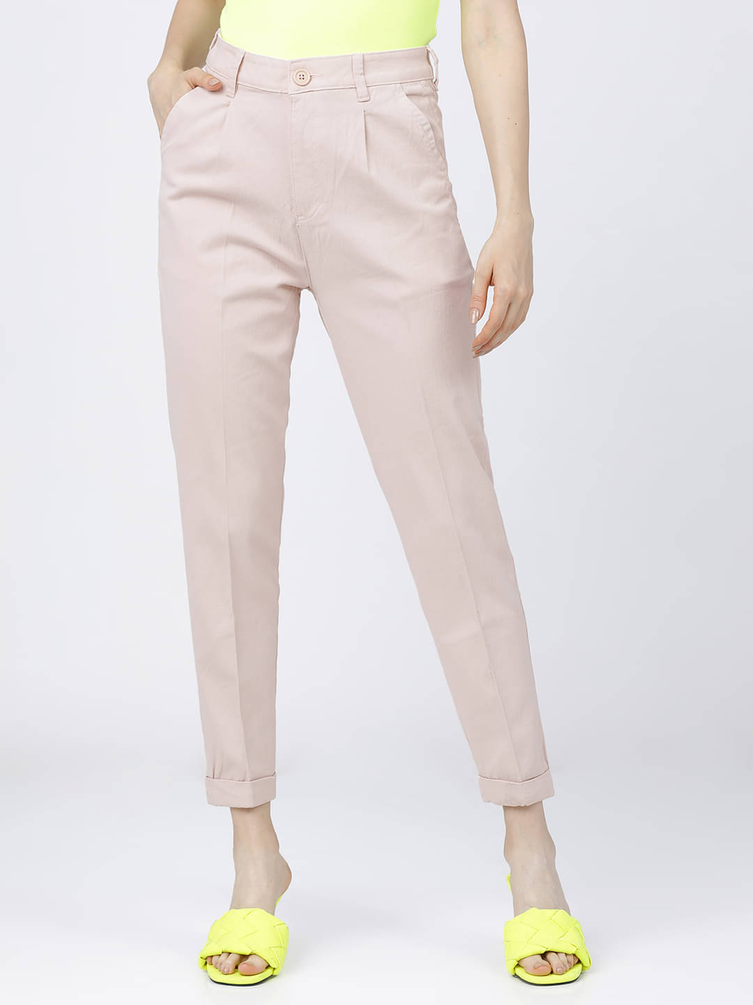     			Tokyo Talkies Pack of 1 Cotton Blend Tapered Women's Casual Pants ( Multicolor )