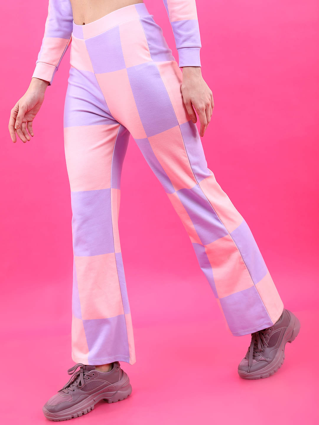     			Tokyo Talkies Pack of 1 Polyester Regular Women's Casual Pants ( Lavender )