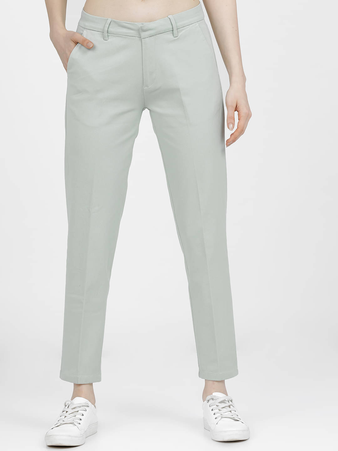    			Tokyo Talkies Pack of 1 Cotton Blend Tapered Women's Casual Pants ( Green )