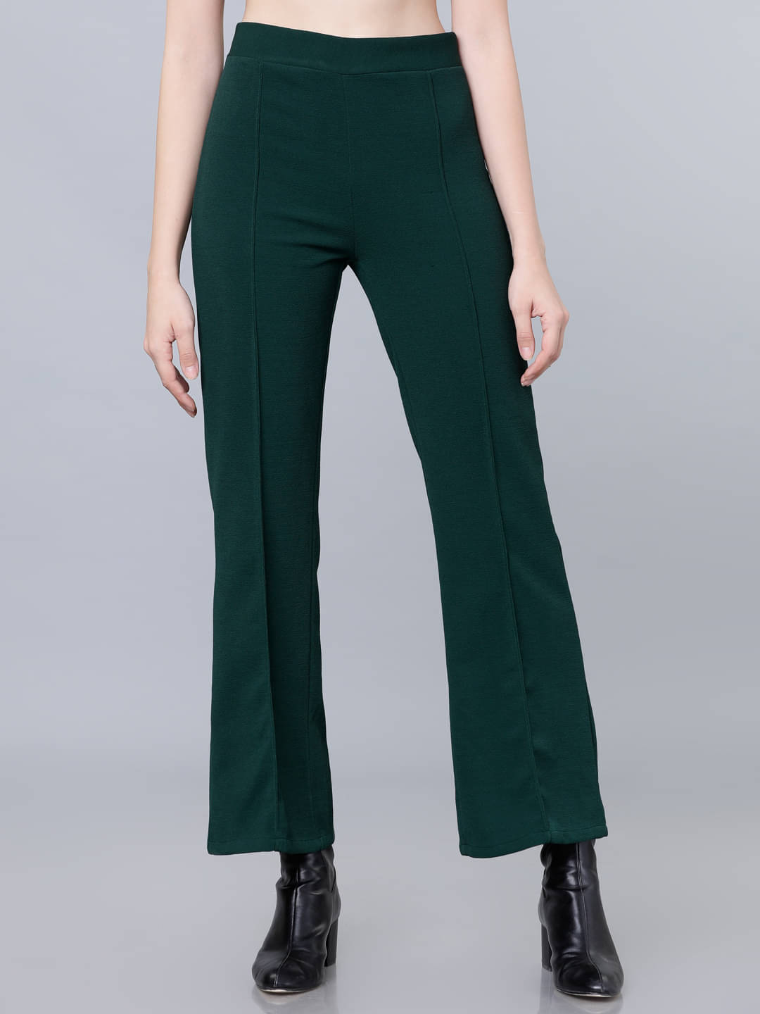     			Tokyo Talkies Pack of 1 Polyester Regular Women's Casual Pants ( Green )