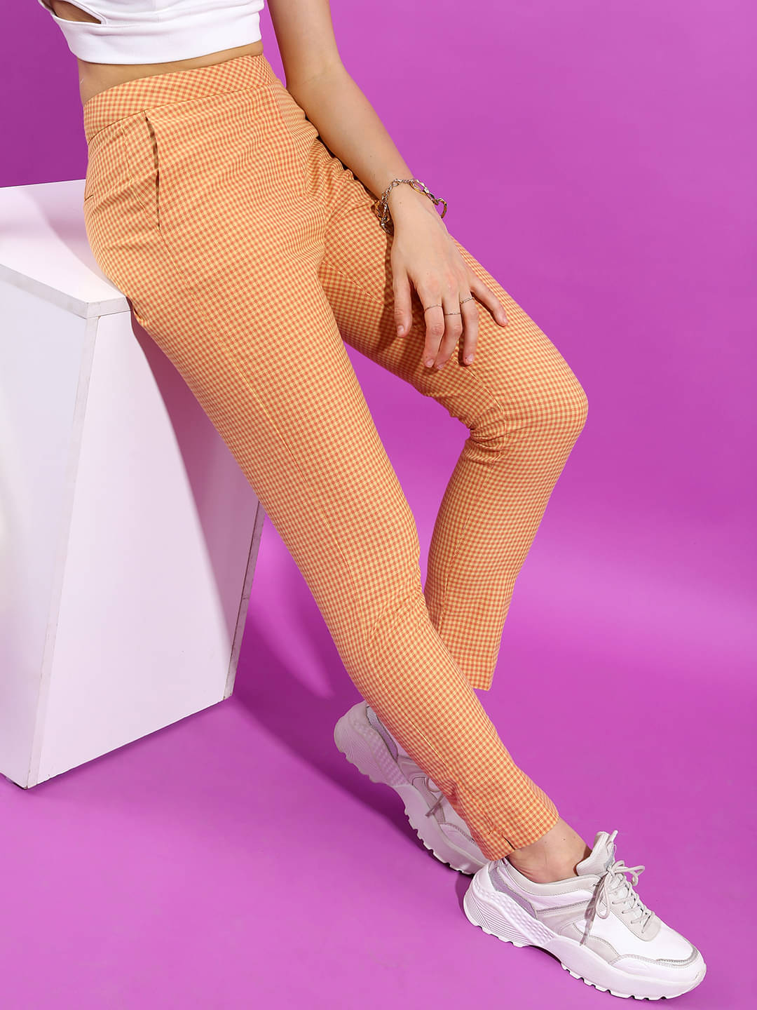     			Tokyo Talkies Pack of 1 Polyester Regular Women's Casual Pants ( Yellow )
