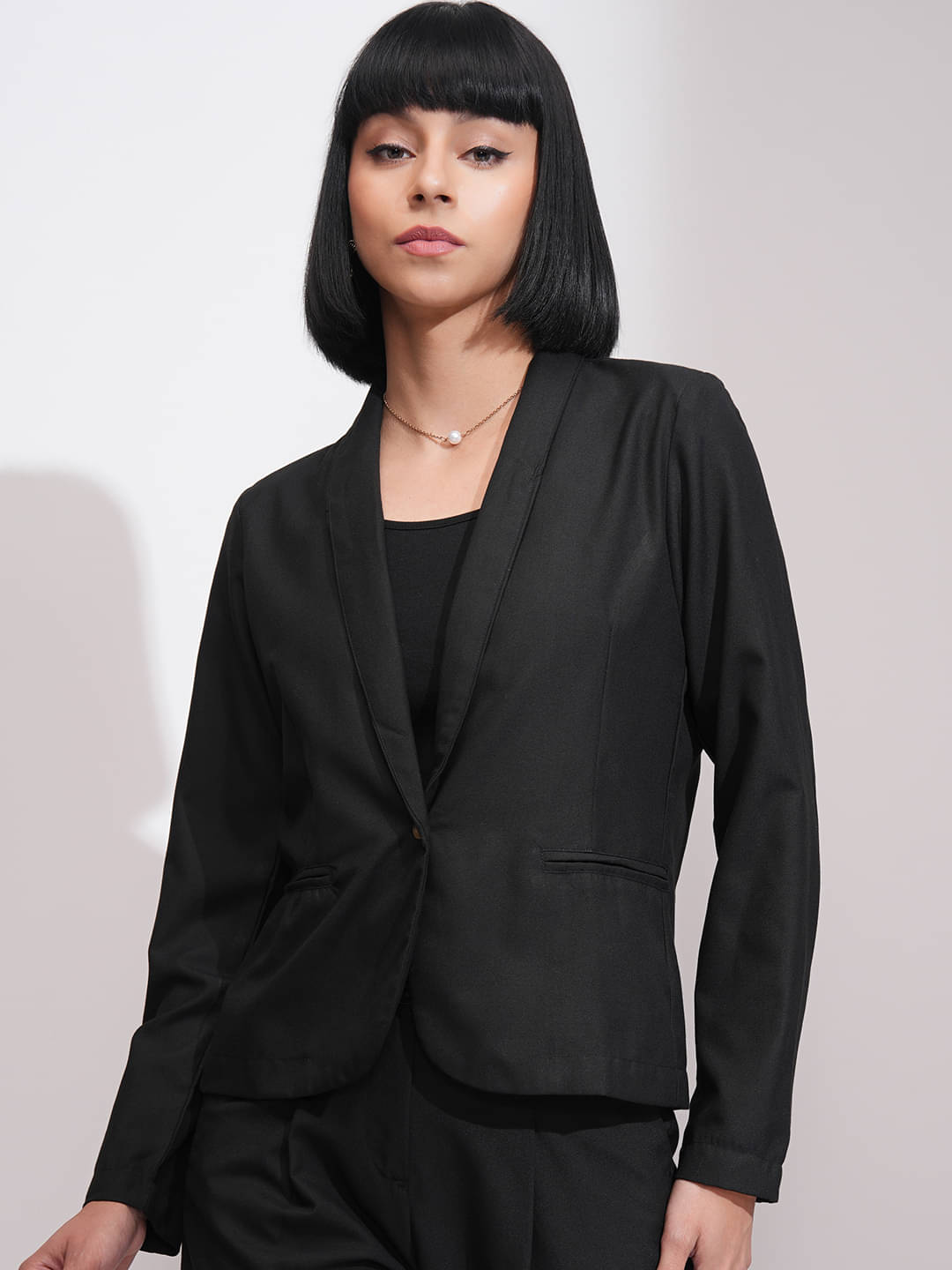     			Tokyo Talkies - Polyester Blend Black Blazers
