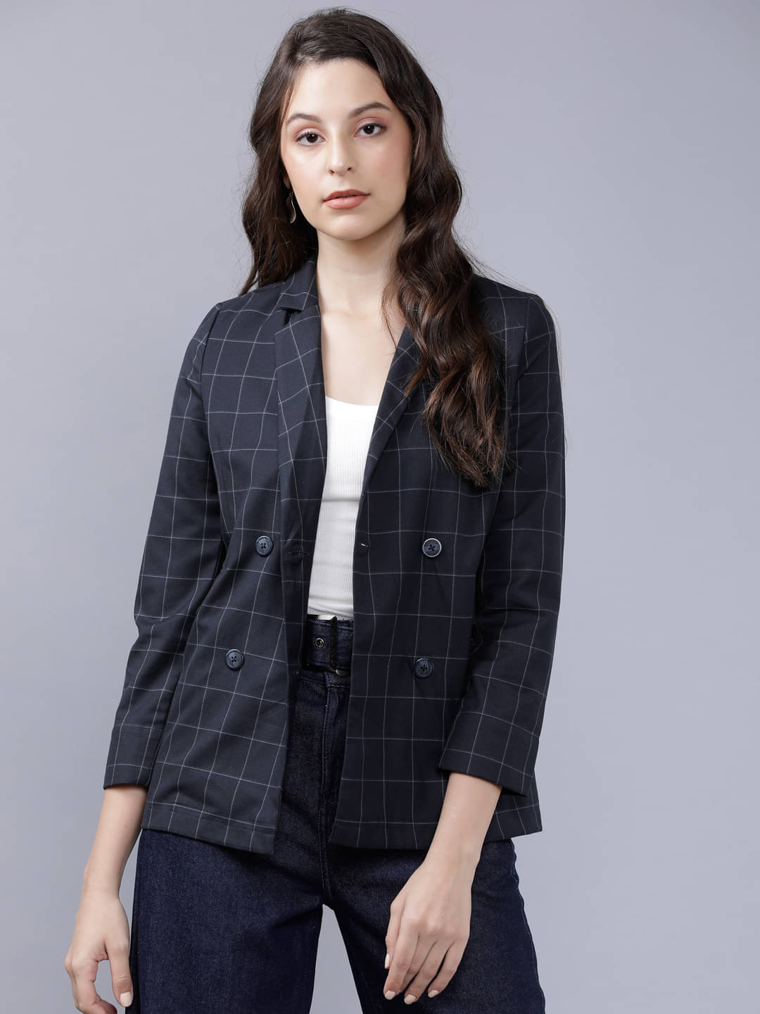     			Tokyo Talkies - Polyester Blend Blue Blazers