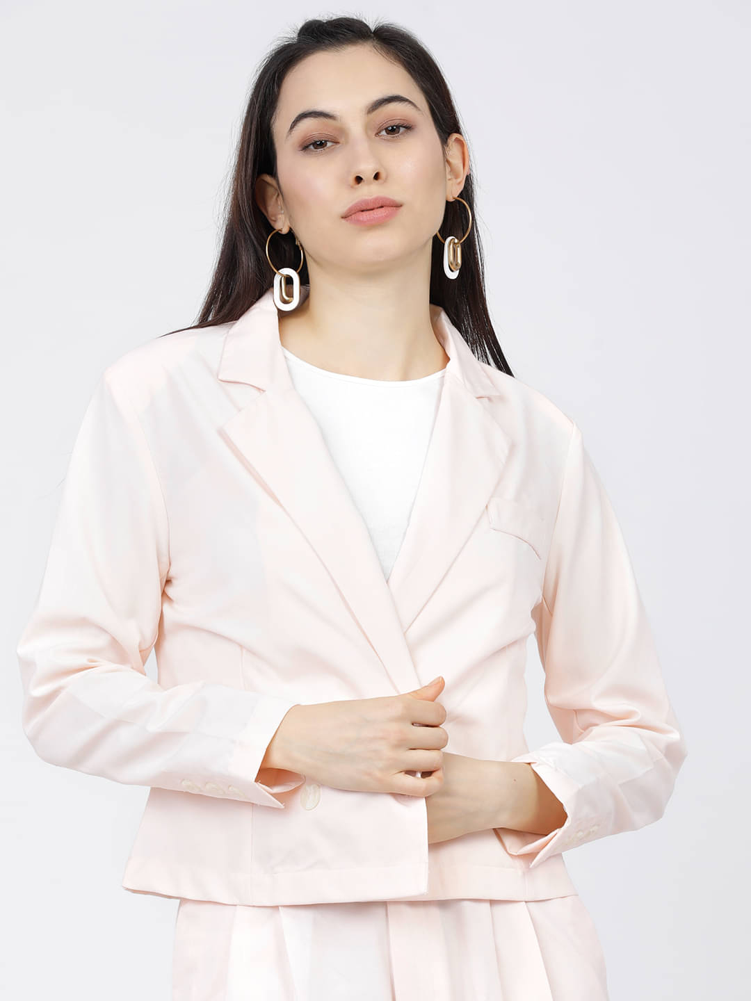 Tokyo Talkies - Polyester Blend Pink Blazers Tokyo Talkies - Polyester Blend Pink Blazers