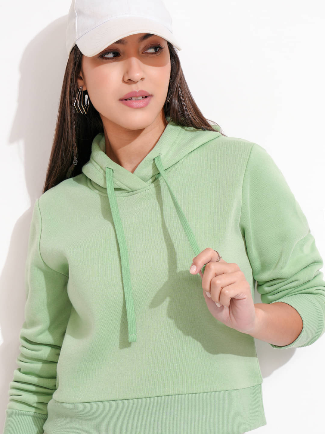 Tokyo Talkies Women Polyester Sweatshirt ( Green )     			Tokyo Talkies Women Polyester Sweatshirt ( Green )