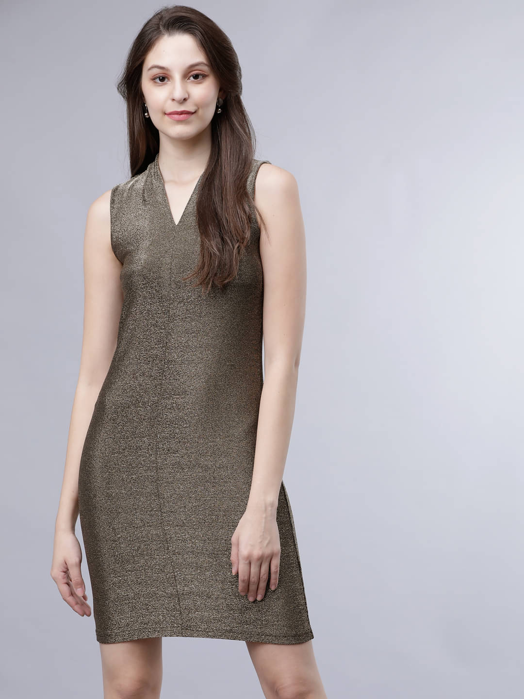 Tokyo Talkies Women Polyester Blend Solid Maxi ( Gold ) Tokyo Talkies Women Polyester Blend Solid Maxi ( Gold )