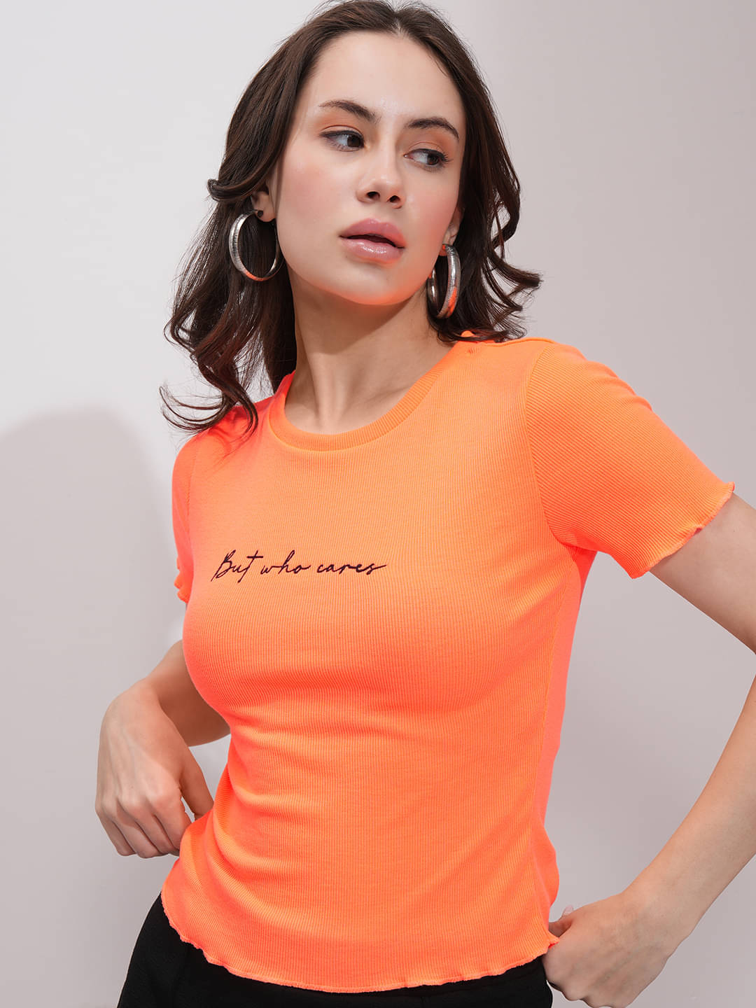     			Tokyo Talkies Women's Cotton Blend Regular Top ( Orange )