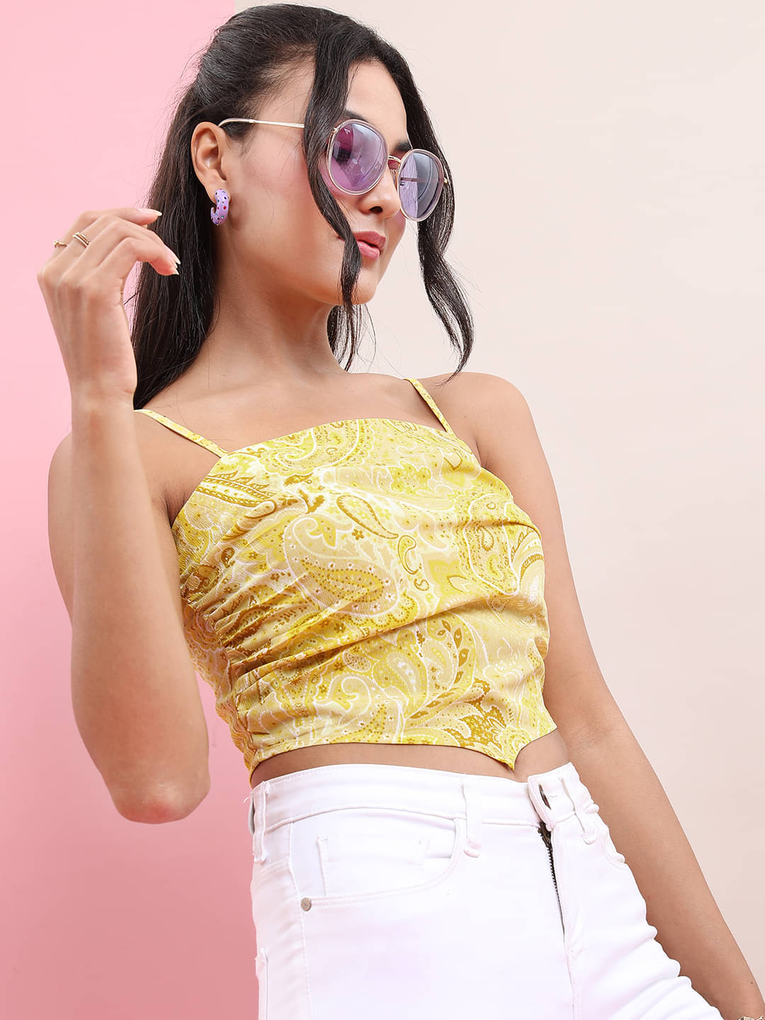 Tokyo Talkies Women's Polyester Regular Top ( Yellow ) Tokyo Talkies Women's Polyester Regular Top ( Yellow )