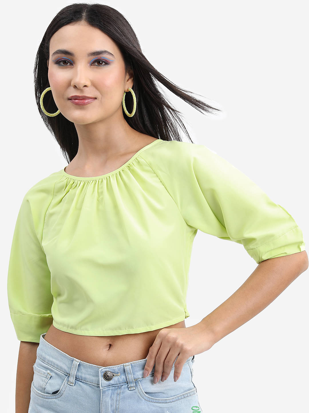     			Tokyo Talkies Women's Polyester Regular Top ( Green )