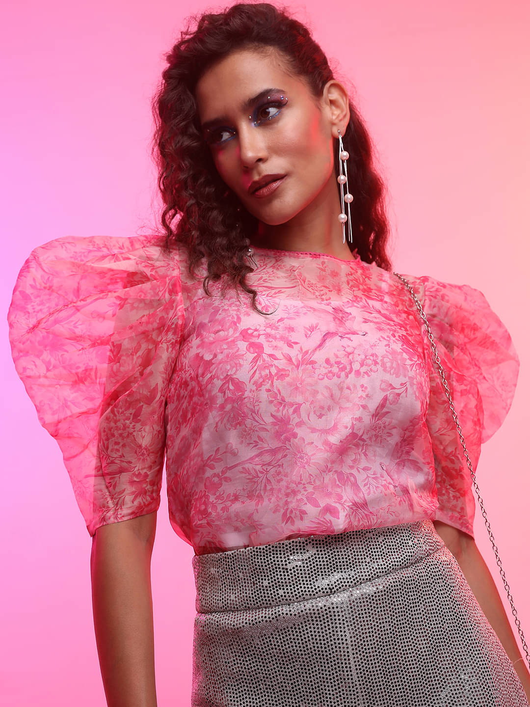     			Tokyo Talkies Women's Polyester Regular Top ( Pink )