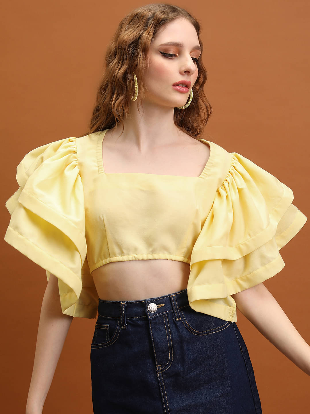 Tokyo Talkies Women's Polyester Regular Top ( Yellow ) Tokyo Talkies Women's Polyester Regular Top ( Yellow )