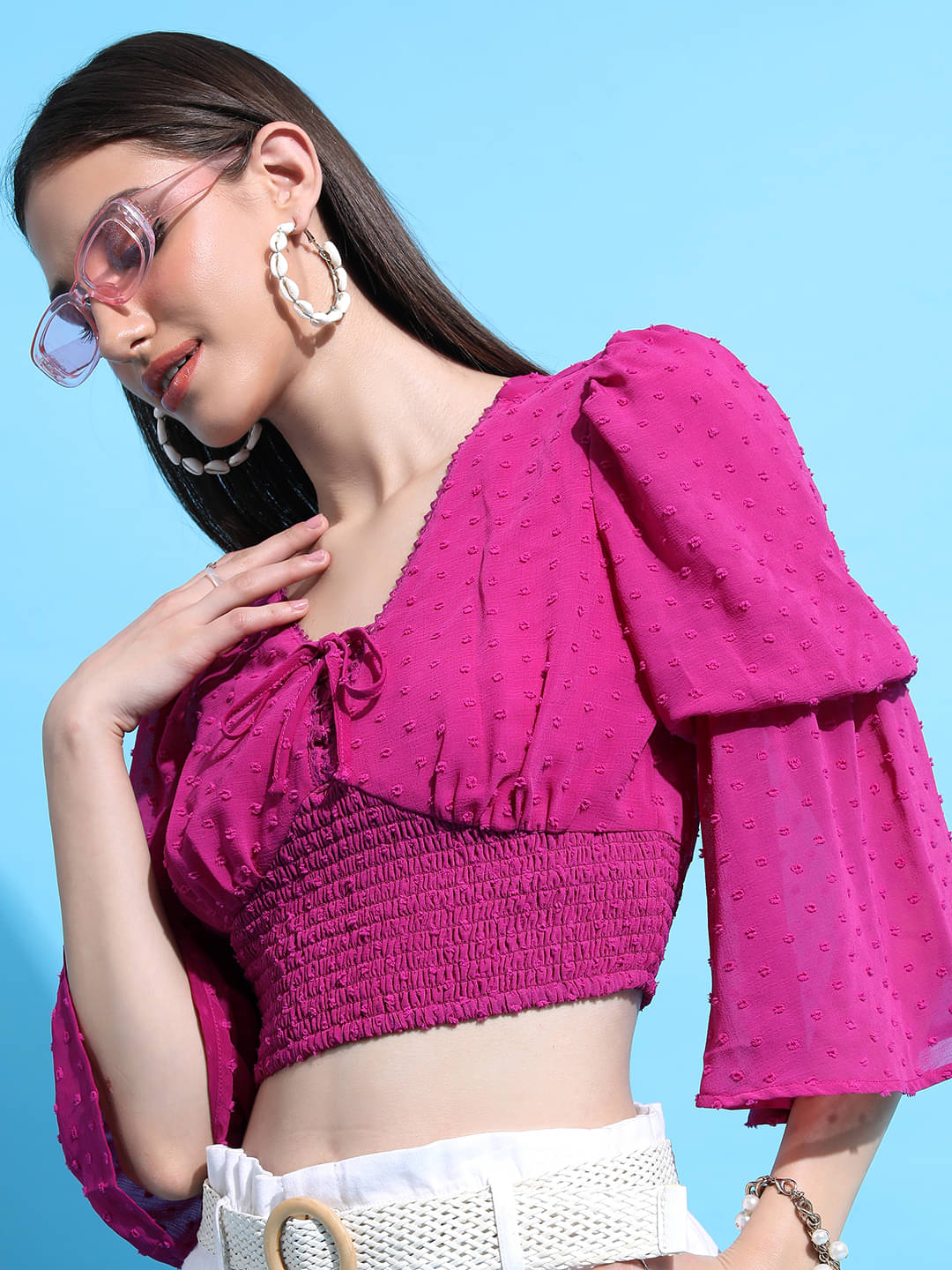     			Tokyo Talkies Women's Polyester Regular Top ( Pink )