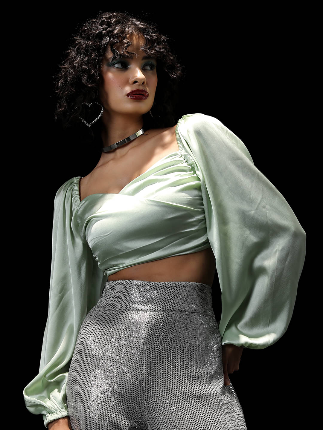 Tokyo Talkies Women's Polyester Regular Top ( Green )     			Tokyo Talkies Women's Polyester Regular Top ( Green )