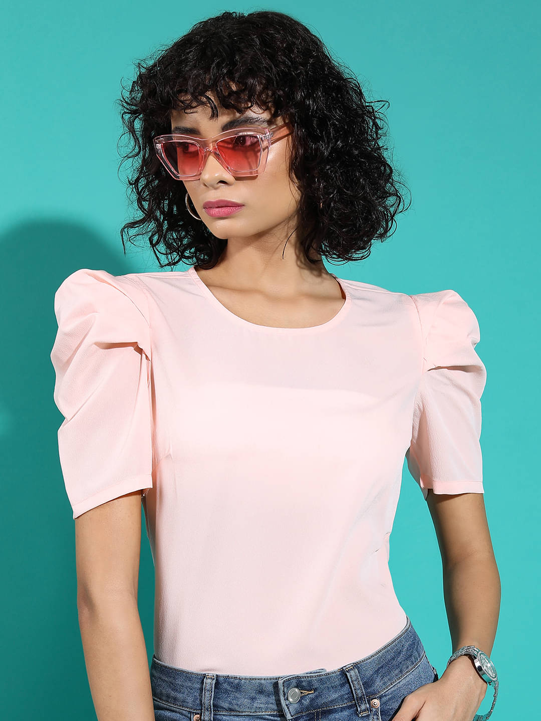     			Tokyo Talkies Women's Polyester Regular Top ( Gold )