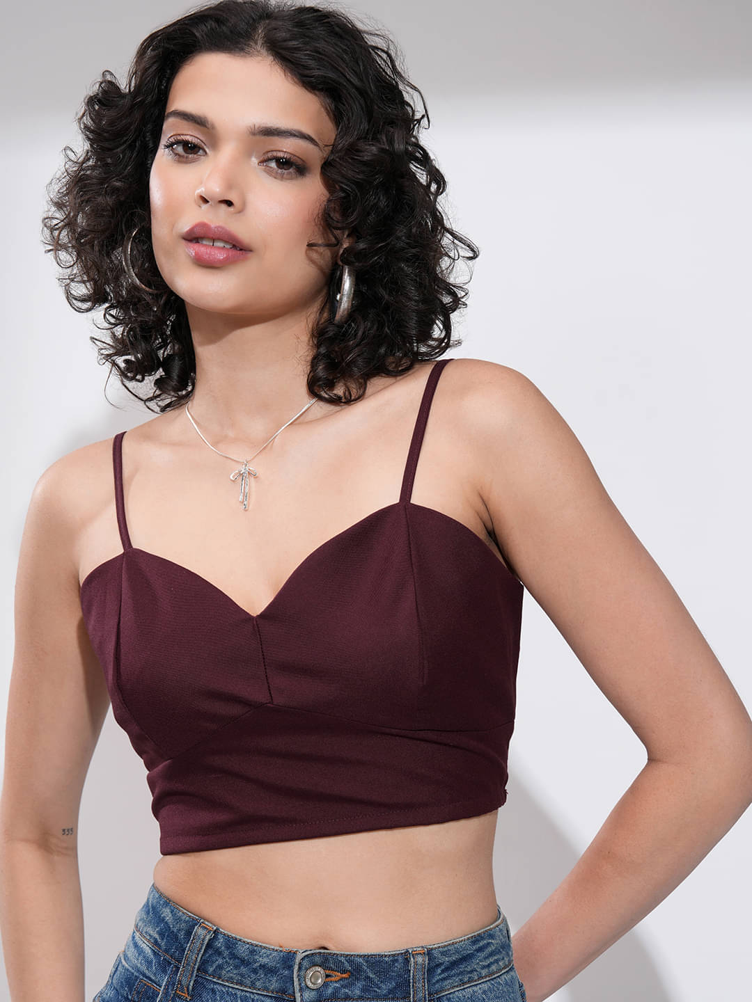 Tokyo Talkies Women's Polyester Regular Top ( Maroon ) Tokyo Talkies Women's Polyester Regular Top ( Maroon )