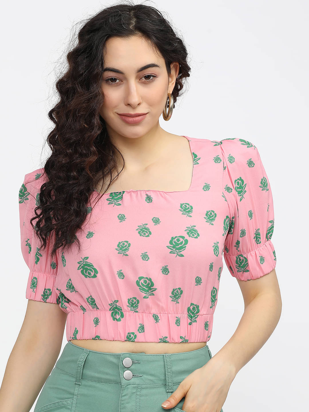     			Tokyo Talkies Women's Polyester Regular Top ( Pink )