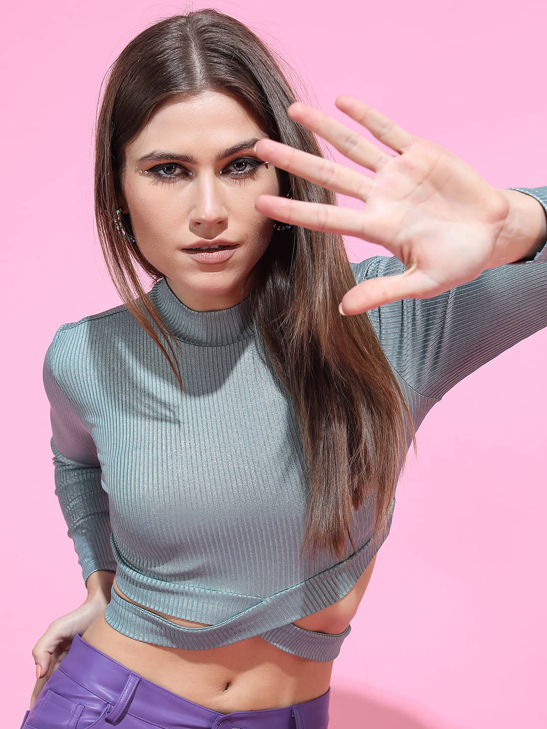     			Tokyo Talkies Women's Polyester Regular Top ( Green )