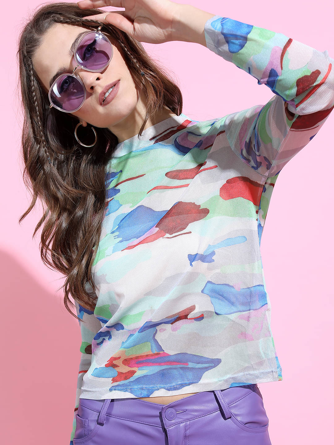 Tokyo Talkies Women's Polyester Regular Top ( Grey ) Tokyo Talkies Women's Polyester Regular Top ( Grey )