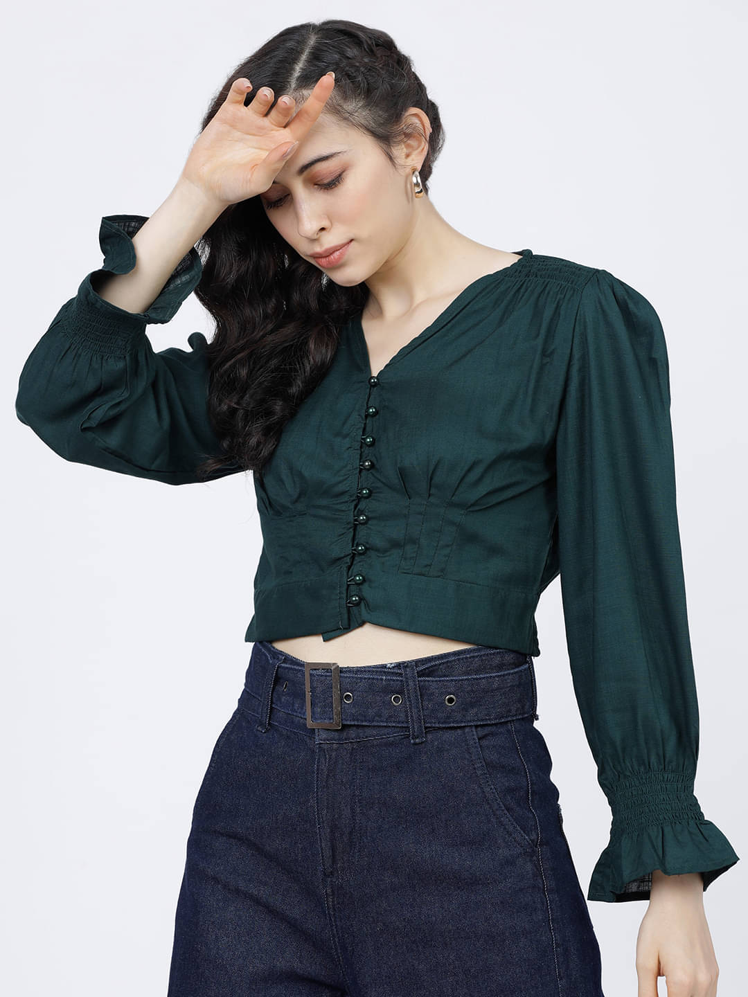 Tokyo Talkies Women's Viscose Regular Top ( Green )     			Tokyo Talkies Women's Viscose Regular Top ( Green )
