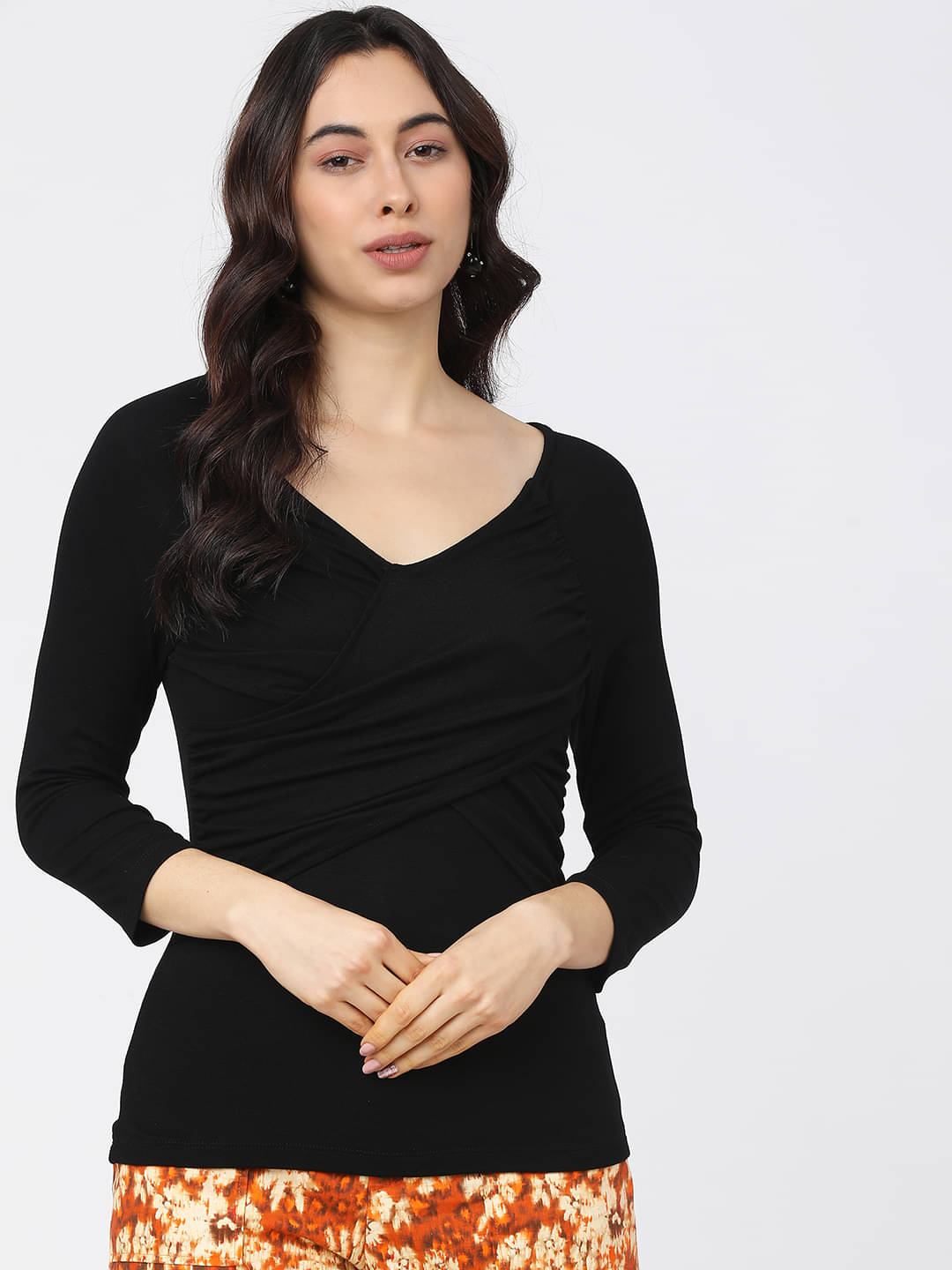 Tokyo Talkies Women's Viscose Regular Top ( Black ) Tokyo Talkies Women's Viscose Regular Top ( Black )