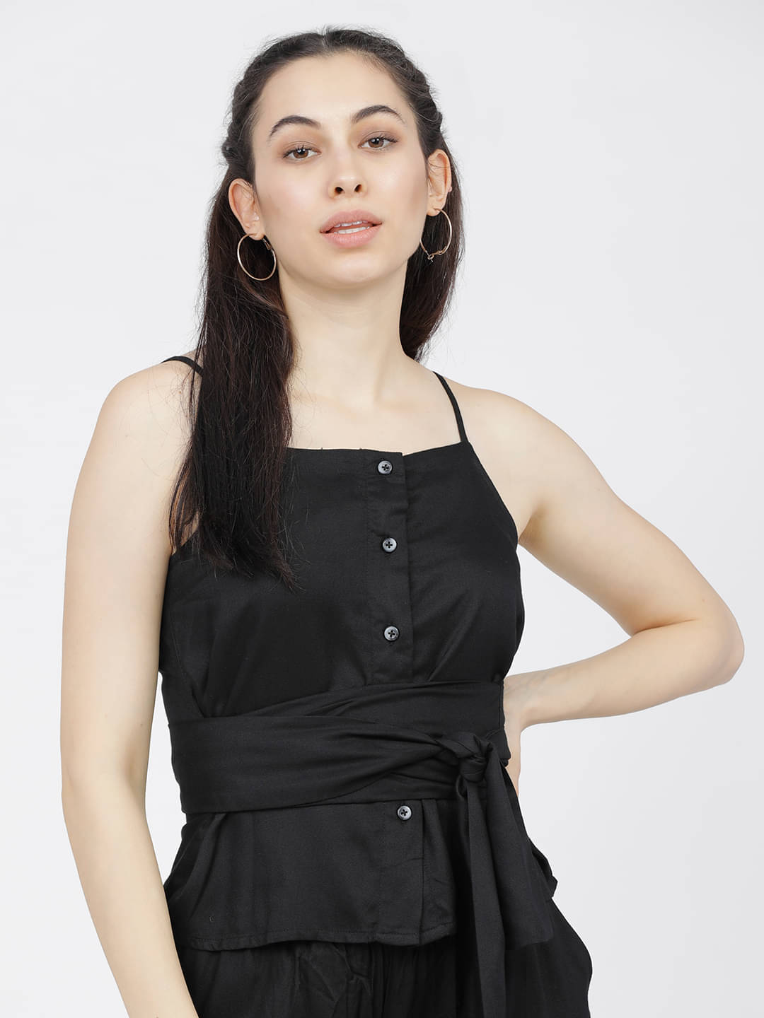    			Tokyo Talkies Women's Viscose Regular Top ( Black )
