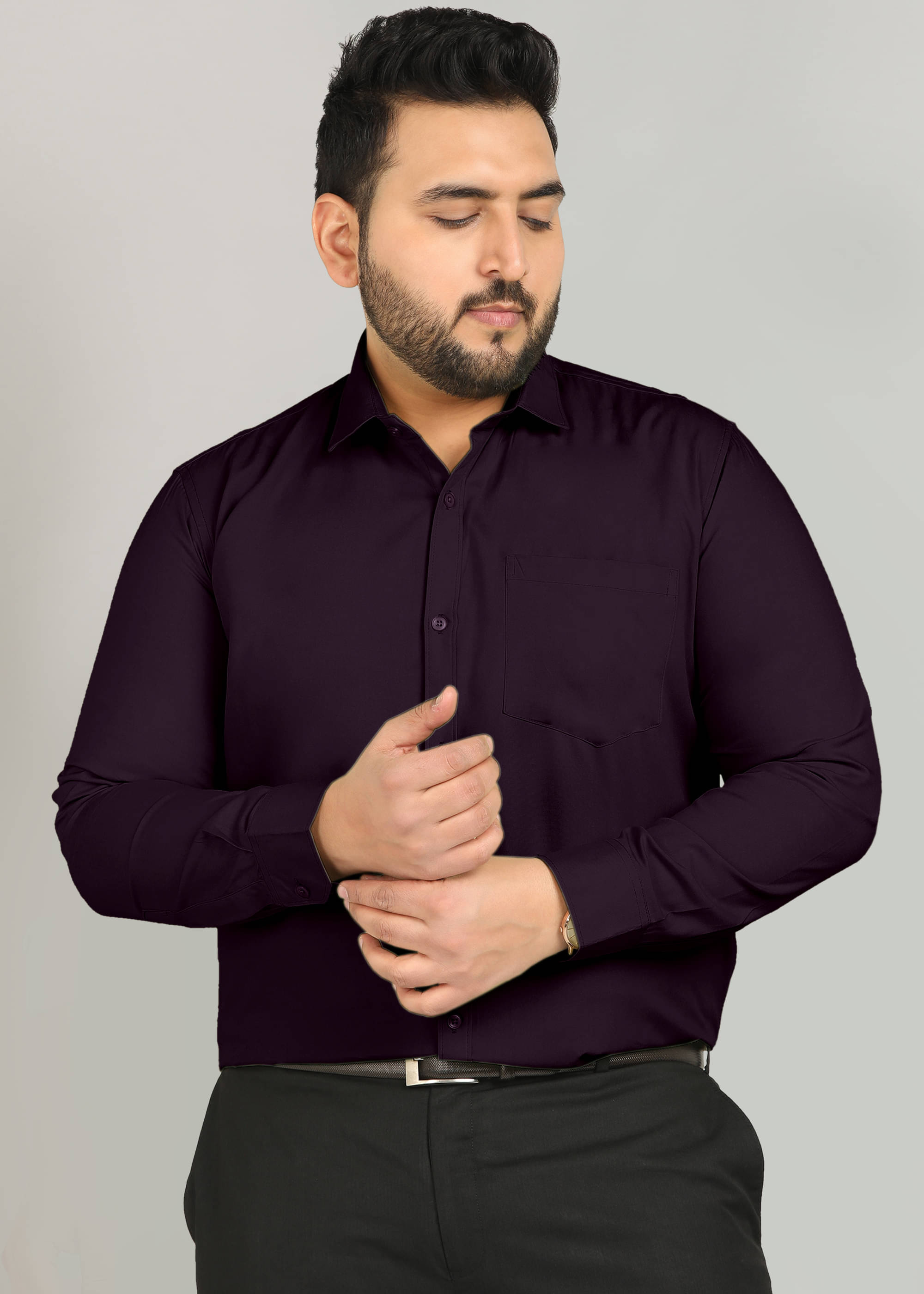     			ADWYN PETER 100% Cotton Regular Fit Solids Full Sleeves Men's Casual Shirt - Wine ( Pack of 1 )
