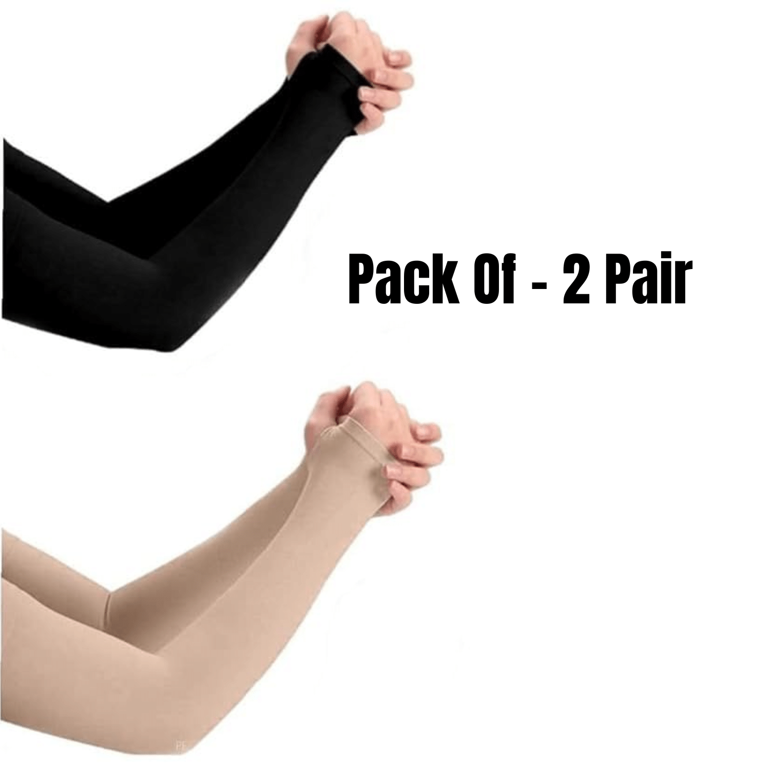     			AKSMIT Beige Solid Riding Sleeves ( Set of 4 )