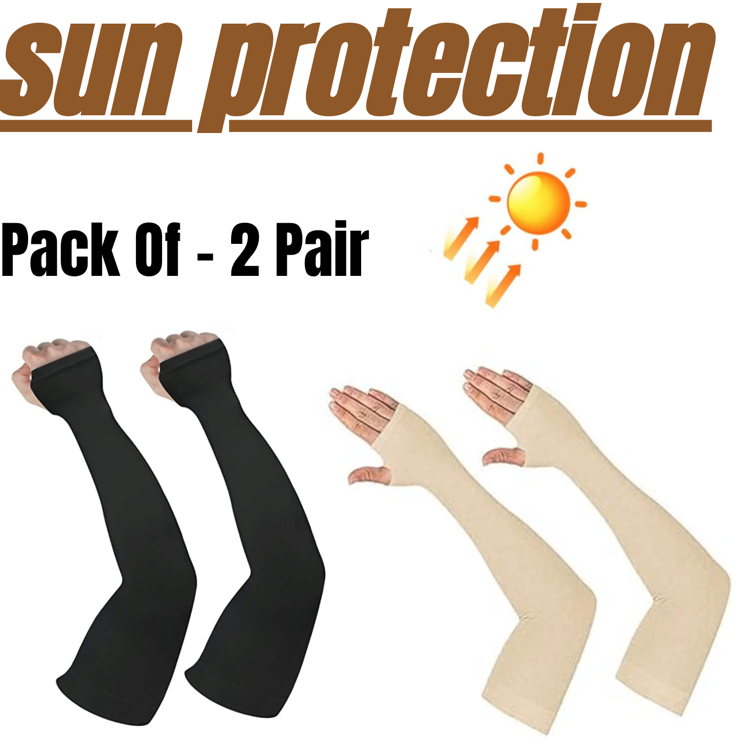     			AKSMIT Beige Solid Riding Sleeves ( Set of 4 )
