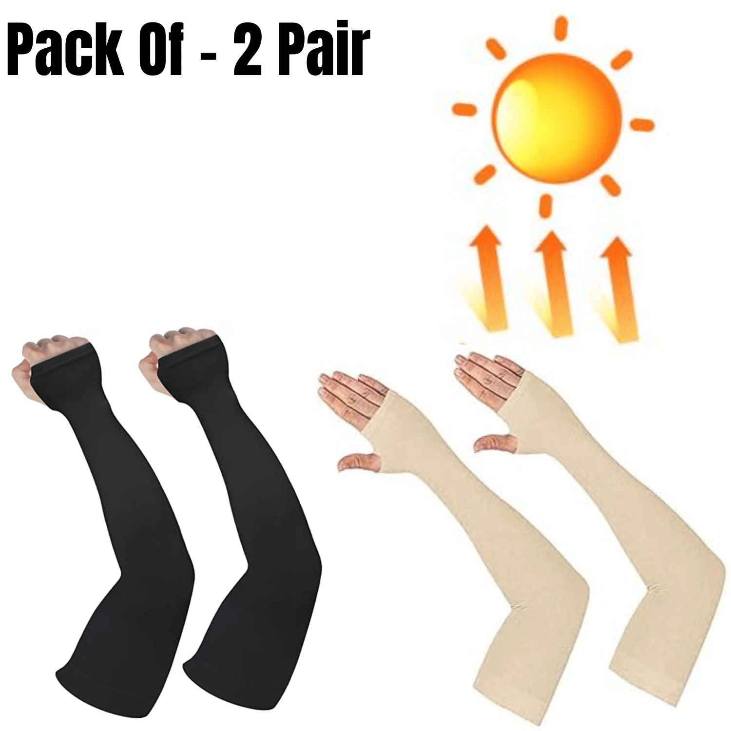     			AKSMIT Black Solid Riding Sleeves ( Set of 4 )
