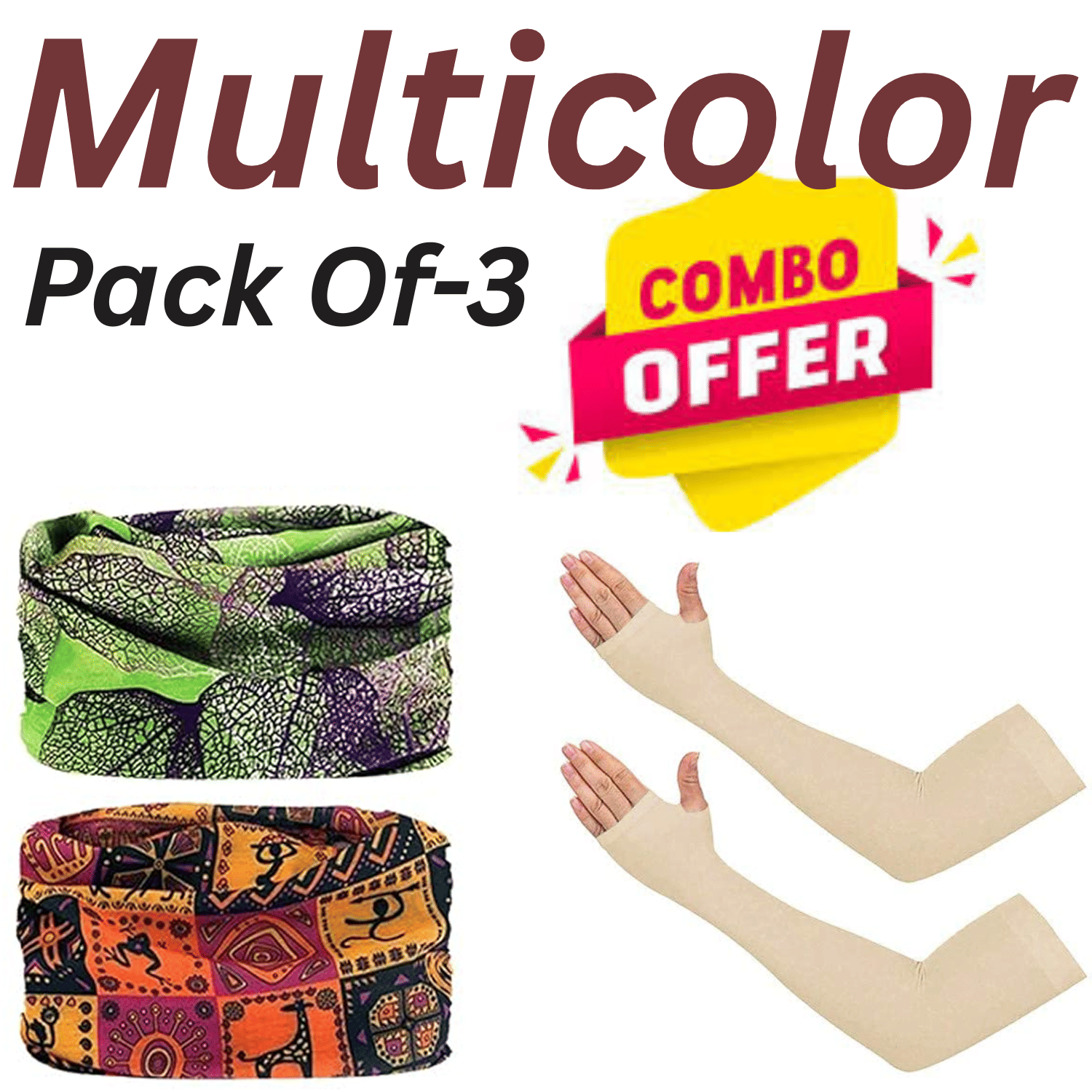     			AKSMIT Multicolor Printed Riding Sleeves ( Set of 4 )