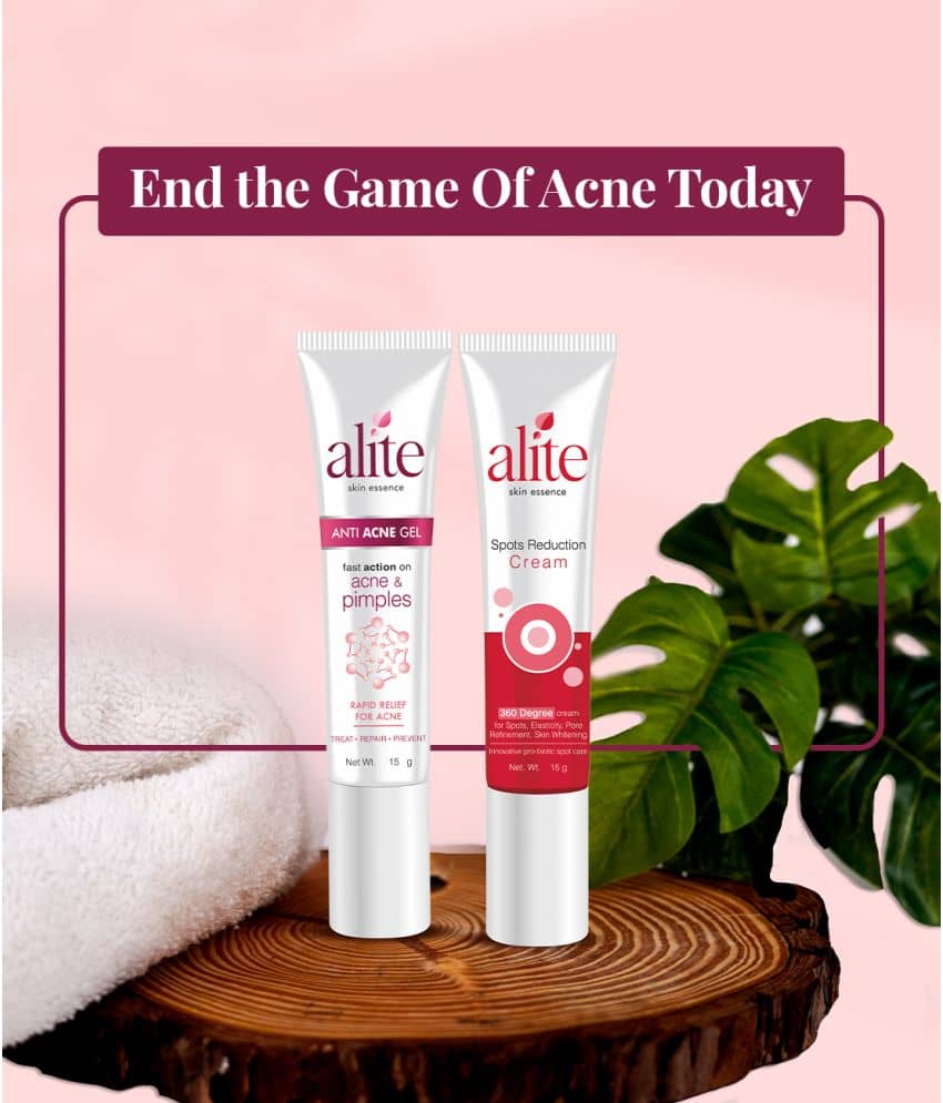 Alite Anti Acne Gel & Spot Reduction Cream Combo | Fast Action on Acne & Pimples | Treats, Repairs & Prevents Acne | Face Cream & Gel for Spots, Pigmentation, Pore Refinement, Even Skin Tone