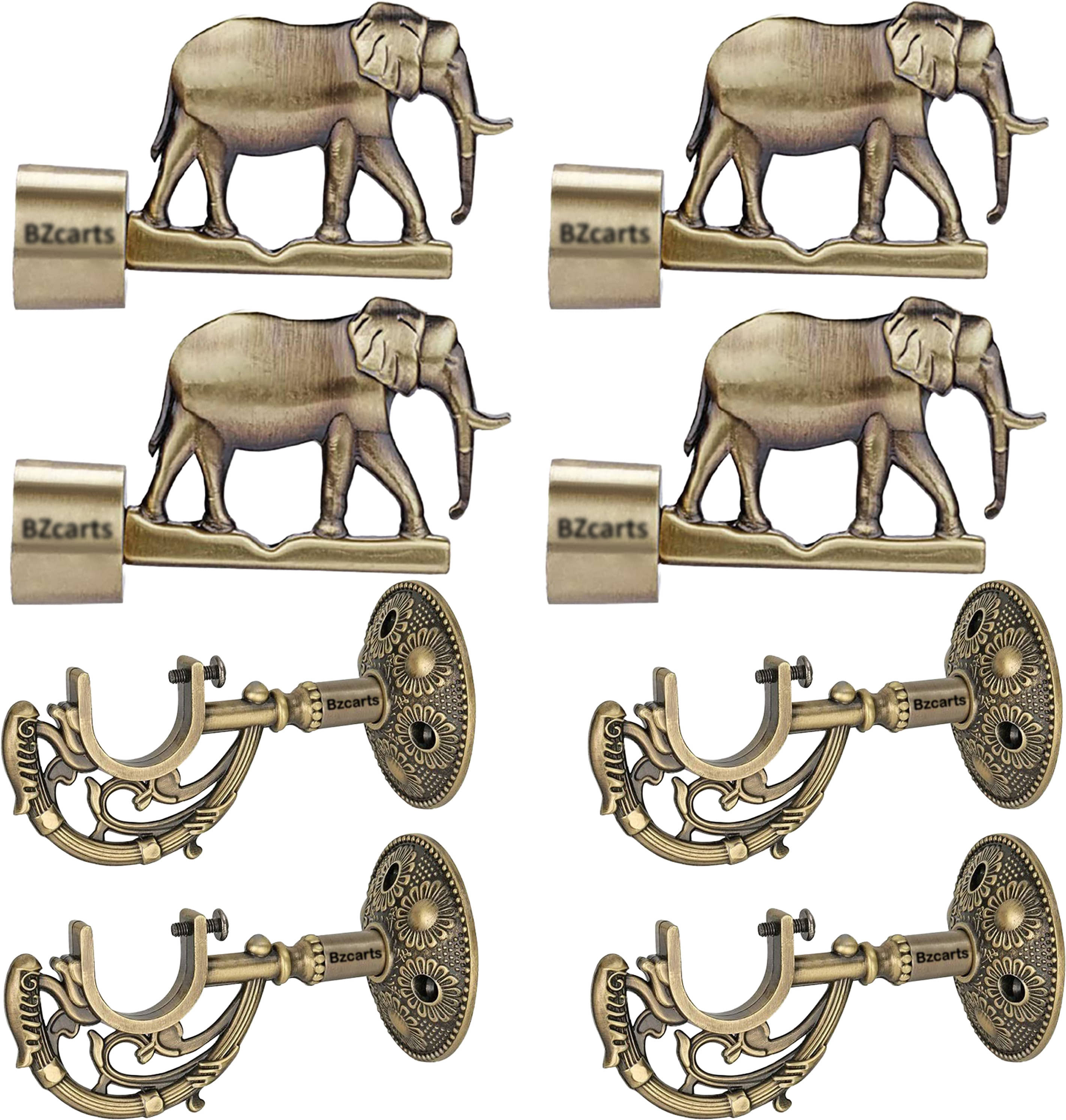 Bzcarts Beige Aluminium Double Rod Bracket ( Pack of 2 ) Bzcarts Beige Aluminium Double Rod Bracket ( Pack of 2 )