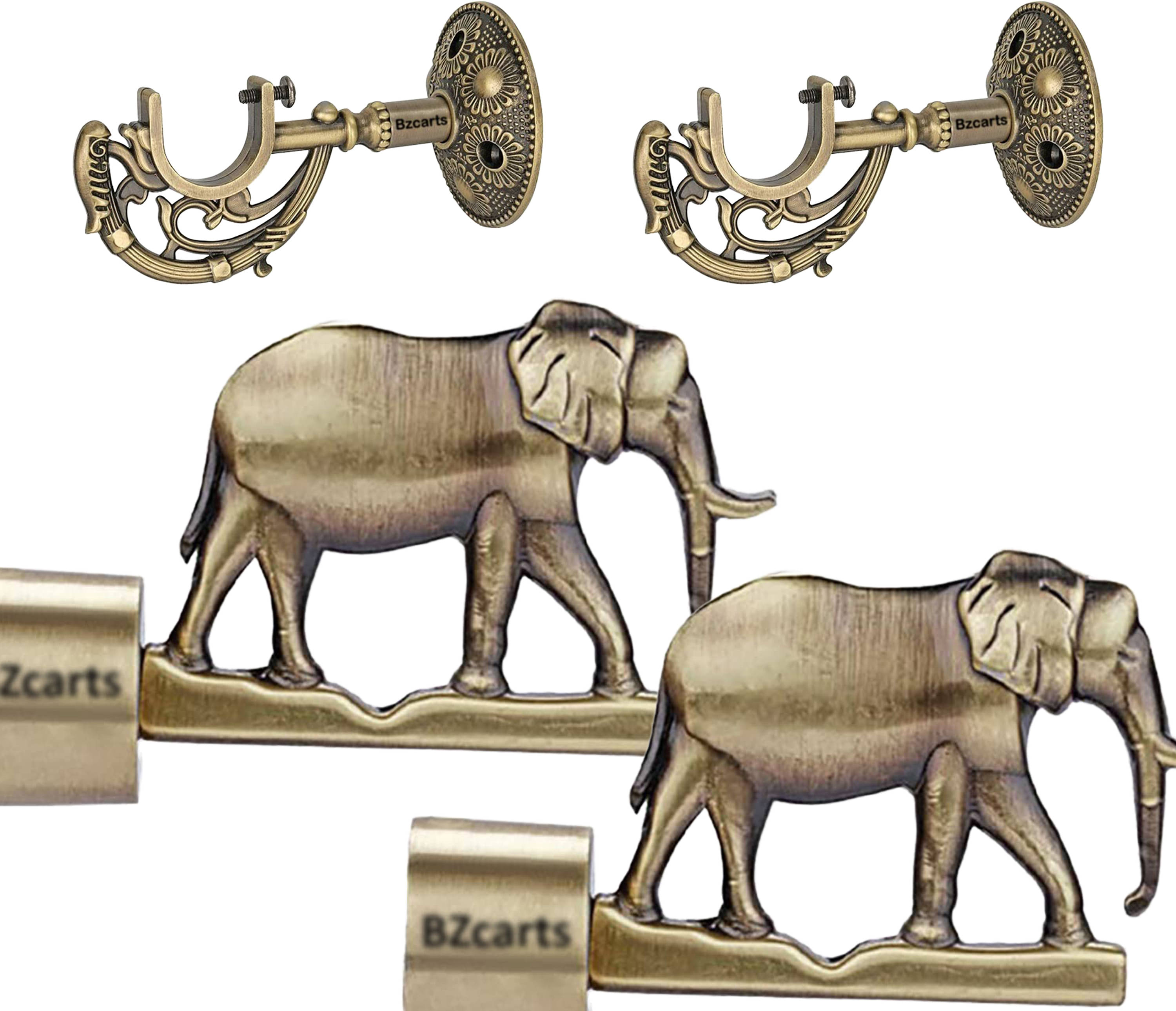 Bzcarts Beige Aluminium Double Rod Bracket ( Pack of 4 ) Bzcarts Beige Aluminium Double Rod Bracket ( Pack of 4 )