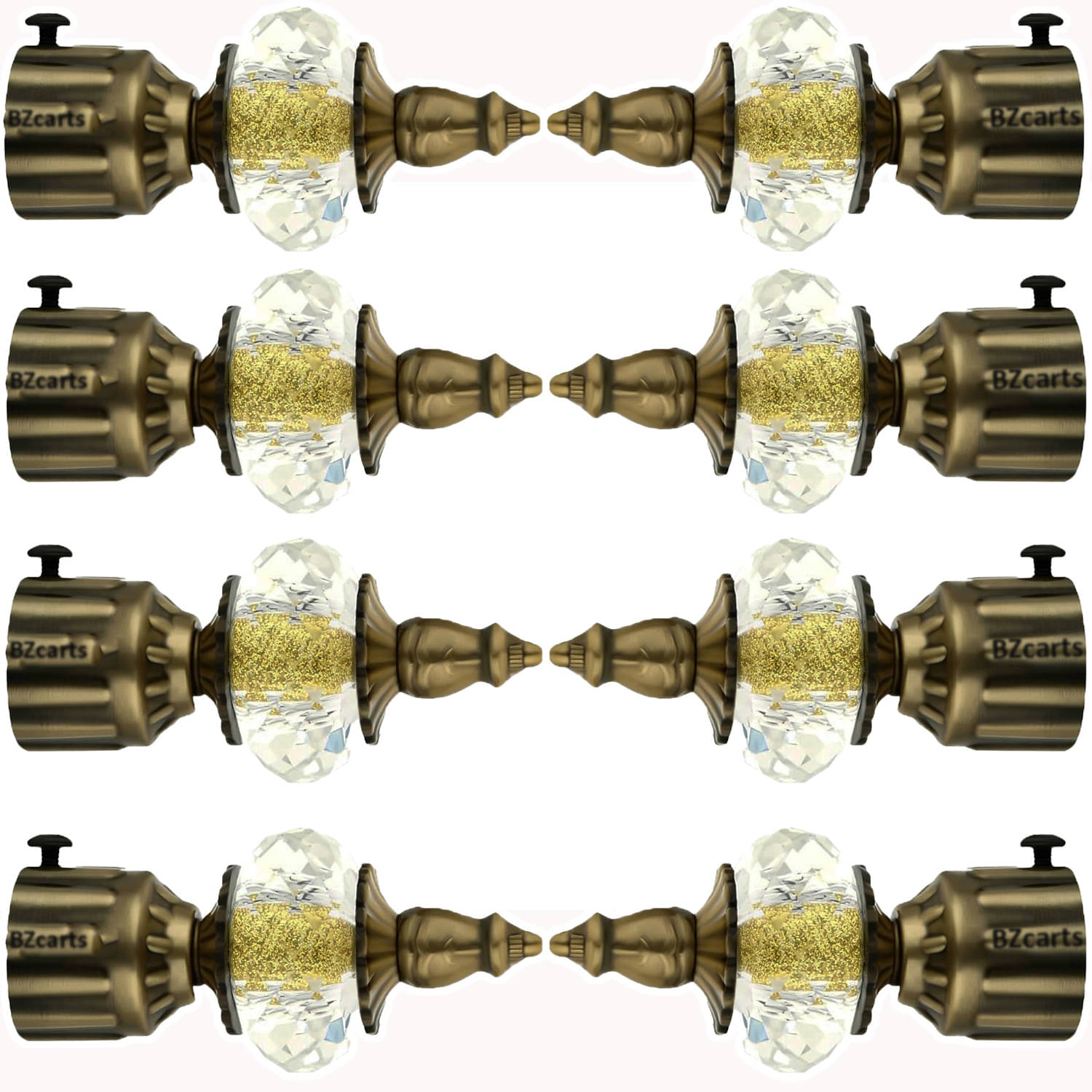     			Bzcarts Beige Aluminium Double Rod Bracket ( Pack of 4 )