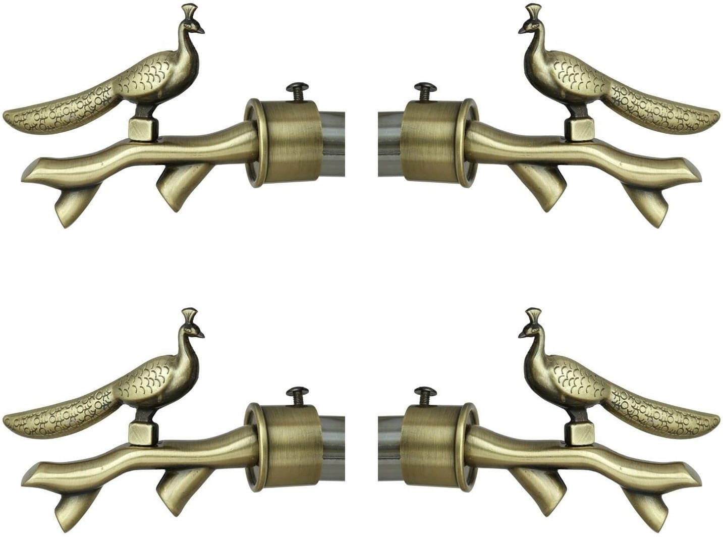    			Bzcarts Gold Zinc Double Rod Bracket ( Pack of 2 )