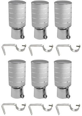 Bzcarts Silver Stainless Steel Double Rod Bracket ( Pack of 6 ) Bzcarts Silver Stainless Steel Double Rod Bracket ( Pack of 6 )