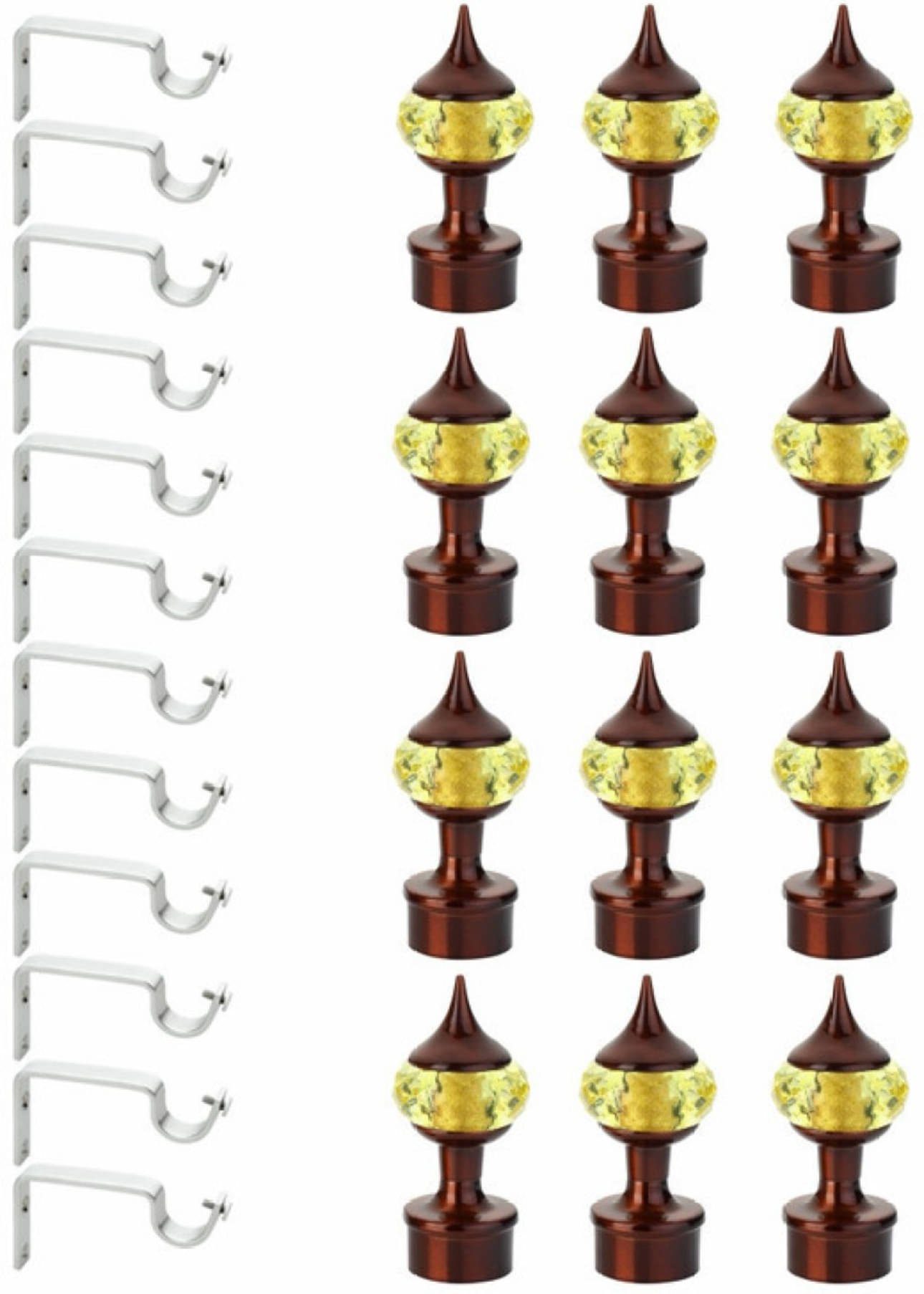     			Bzcarts Yellow Stainless Steel Double Rod Bracket ( Pack of 24 )