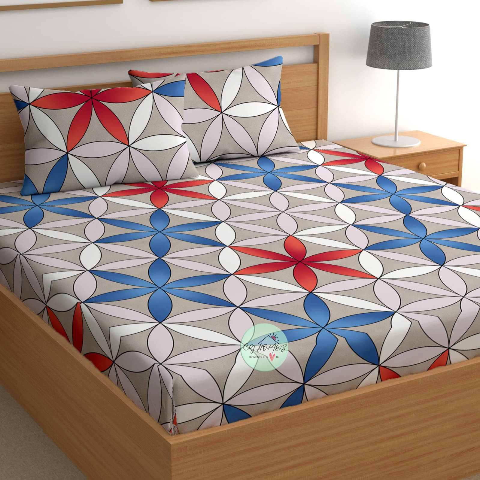     			CG HOMES Microfiber 1 Double Bedsheet with 2 Pillow Covers ( Multicolor )