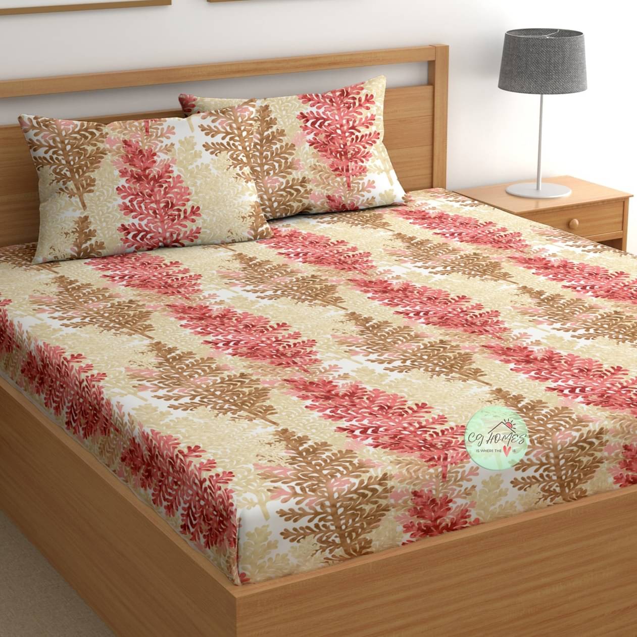     			CG HOMES Microfiber 1 Double Bedsheet with 2 Pillow Covers ( Red )