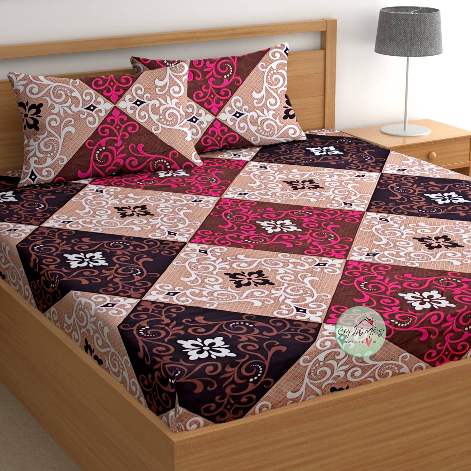 CG HOMES Microfiber 1 Double Bedsheet with 2 Pillow Covers ( Multicolor ) CG HOMES Microfiber 1 Double Bedsheet with 2 Pillow Covers ( Multicolor )