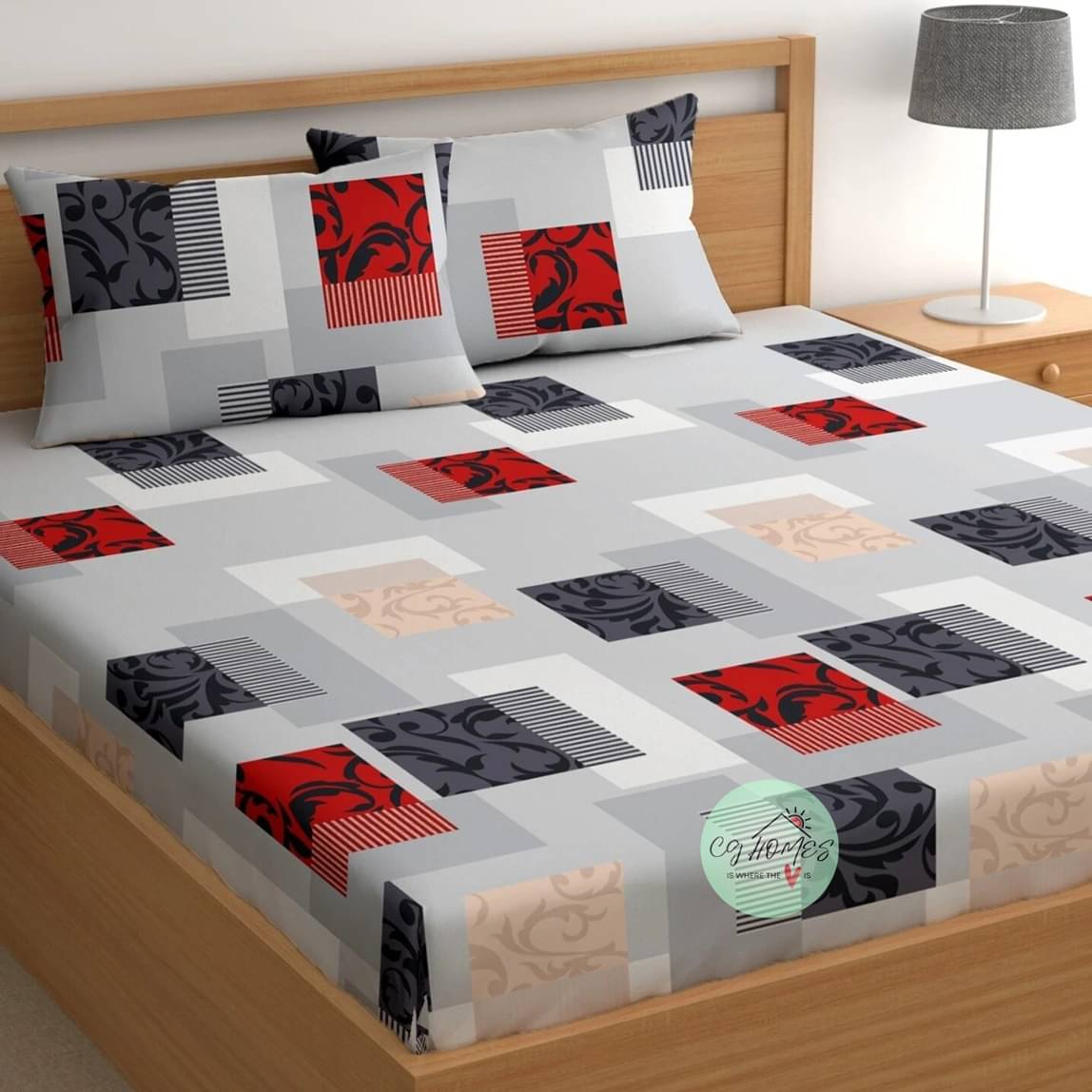     			CG HOMES Microfiber 1 Double Bedsheet with 2 Pillow Covers ( Gray )