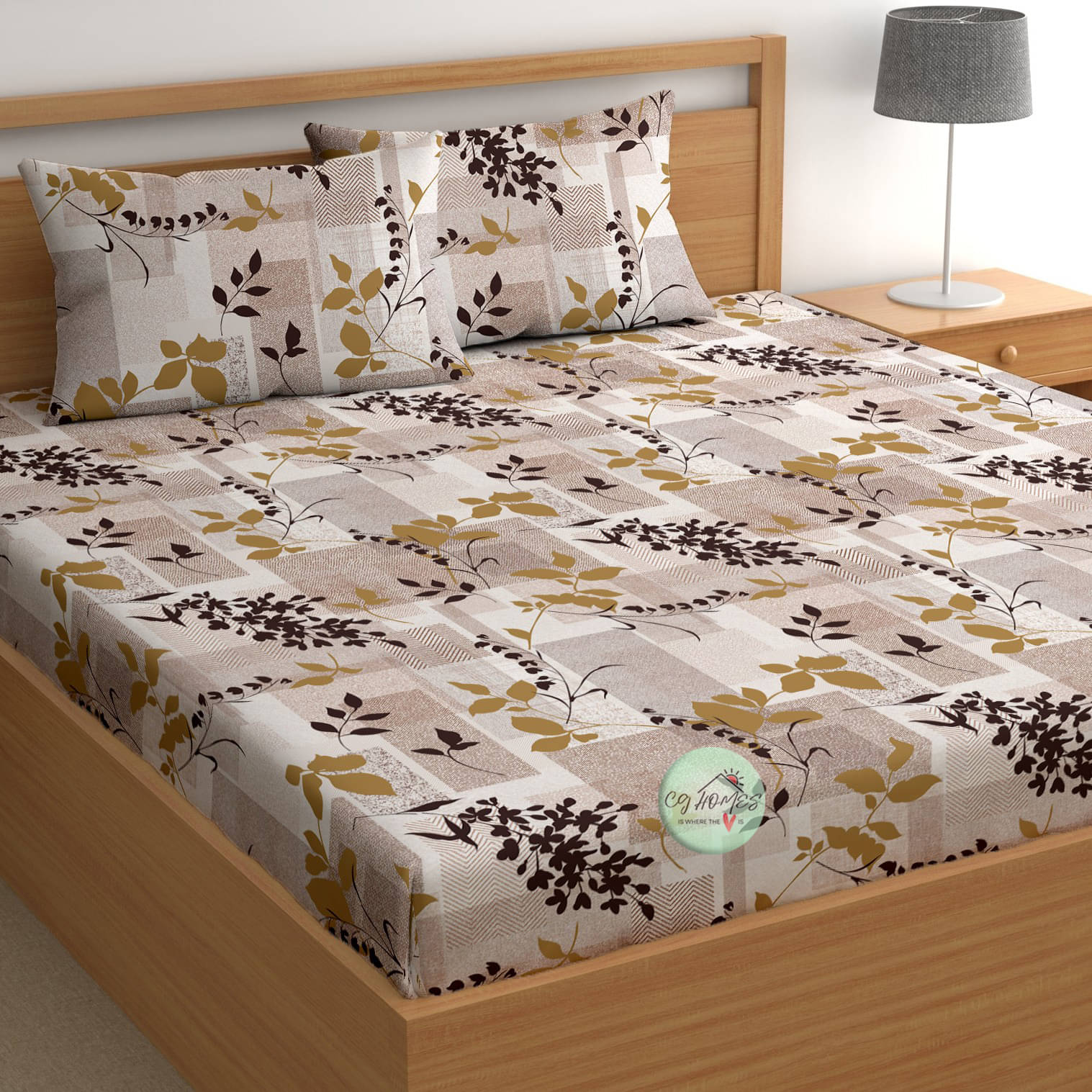     			CG HOMES Microfiber 1 Double Bedsheet with 2 Pillow Covers ( Multicolor )