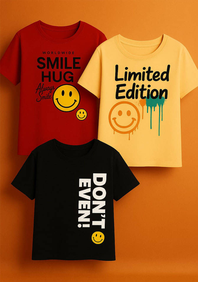     			CUTE TREND Pack of 3 Boys Cotton T-Shirt ( Multicolor 3 )