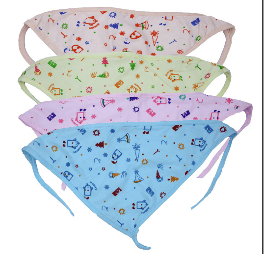 Cutiemom Unisex Newbornbaby Cloth diaper/ langot 4pcs  0-3 Months Random Print     			Cutiemom Unisex Newbornbaby Cloth diaper/ langot 4pcs  0-3 Months Random Print